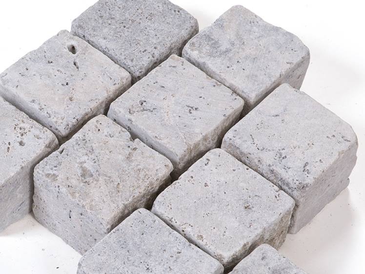 Travertin Pflastersteine 10x10x8 Silver jonastone